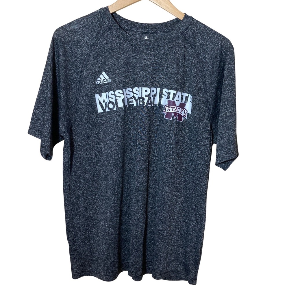 Adidas Mississippi State Volleyball Climalite T-Shirt Mens Medium Gray Heather